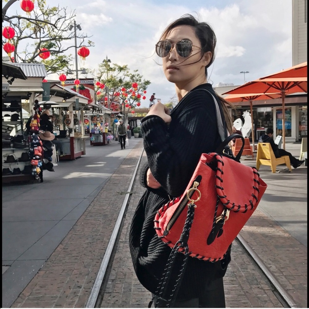 Acne Rope Backpack red leather - Picture 2 of 12